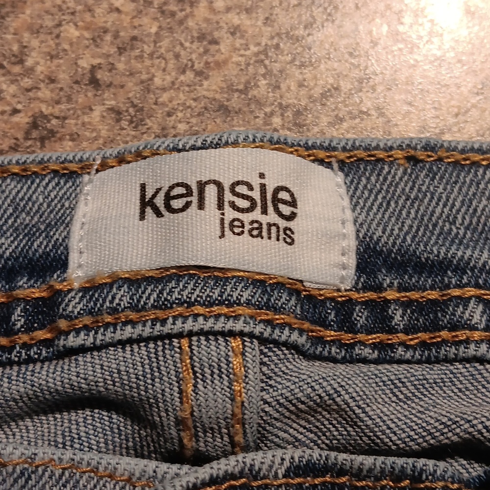 Kensie Washed Blue Wide-Leg High-Rise Jeans - Picture 7 of 11